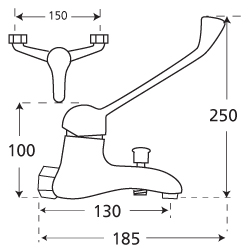Professional Extended Lever Bath Mixer (BSM)